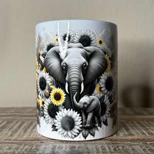 Elephant & Sunflower Mug